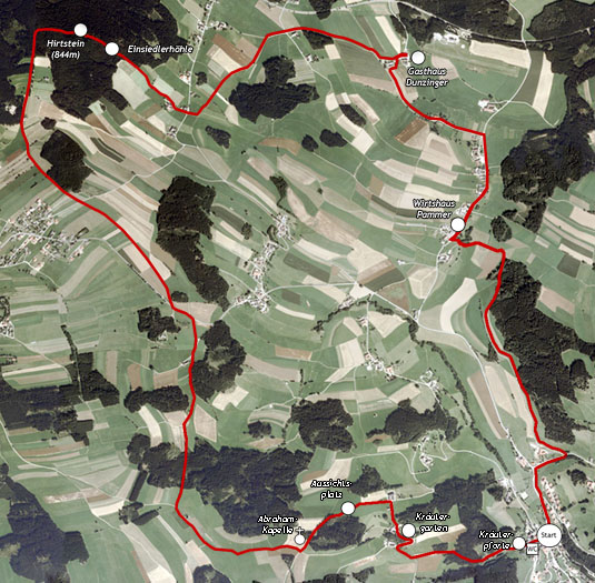 Karte Hi 7 -  "Hirtstein-Weg" übern Flugplatz